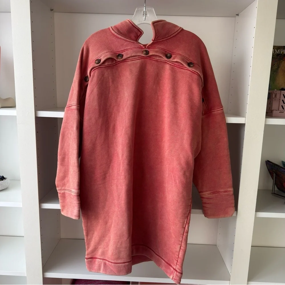 FREE PEOPLE Lou Lou Button Sweatshirt Dress - Picture 4 of 7